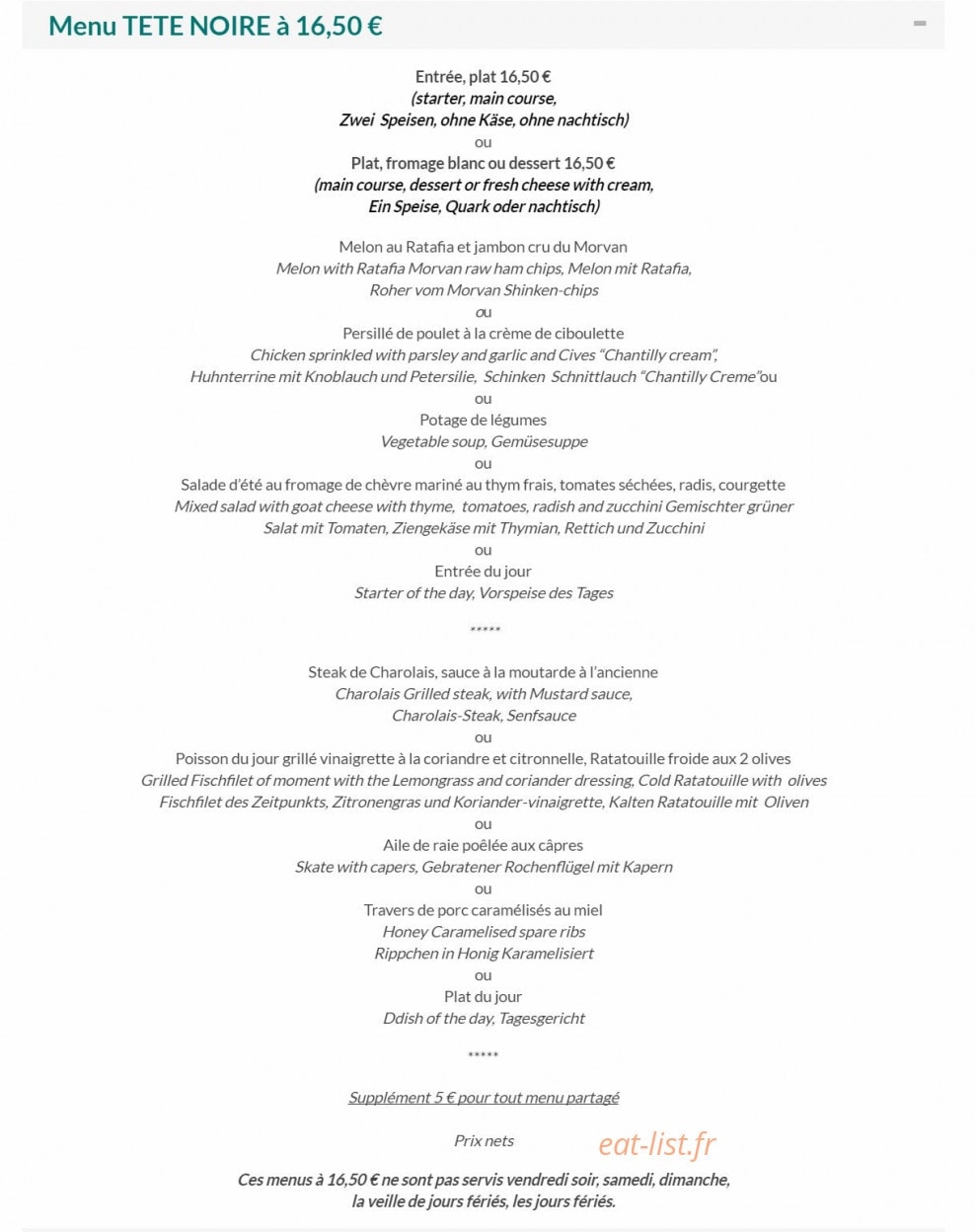 La Tete Noire — carte page 4