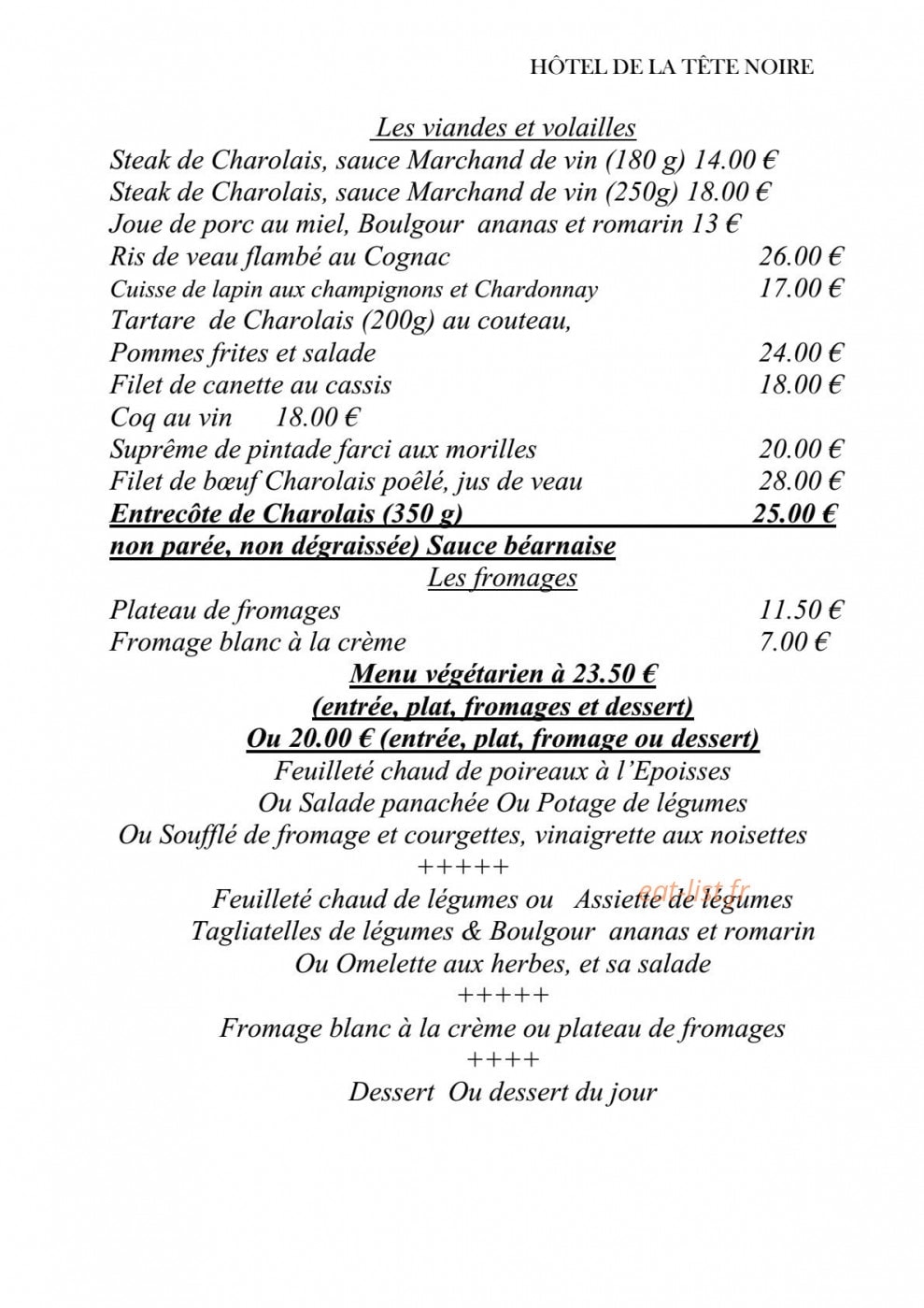 La Tete Noire — carte page 7