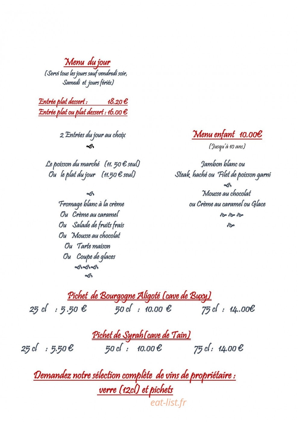 Le Chateaubriant — carte page 4