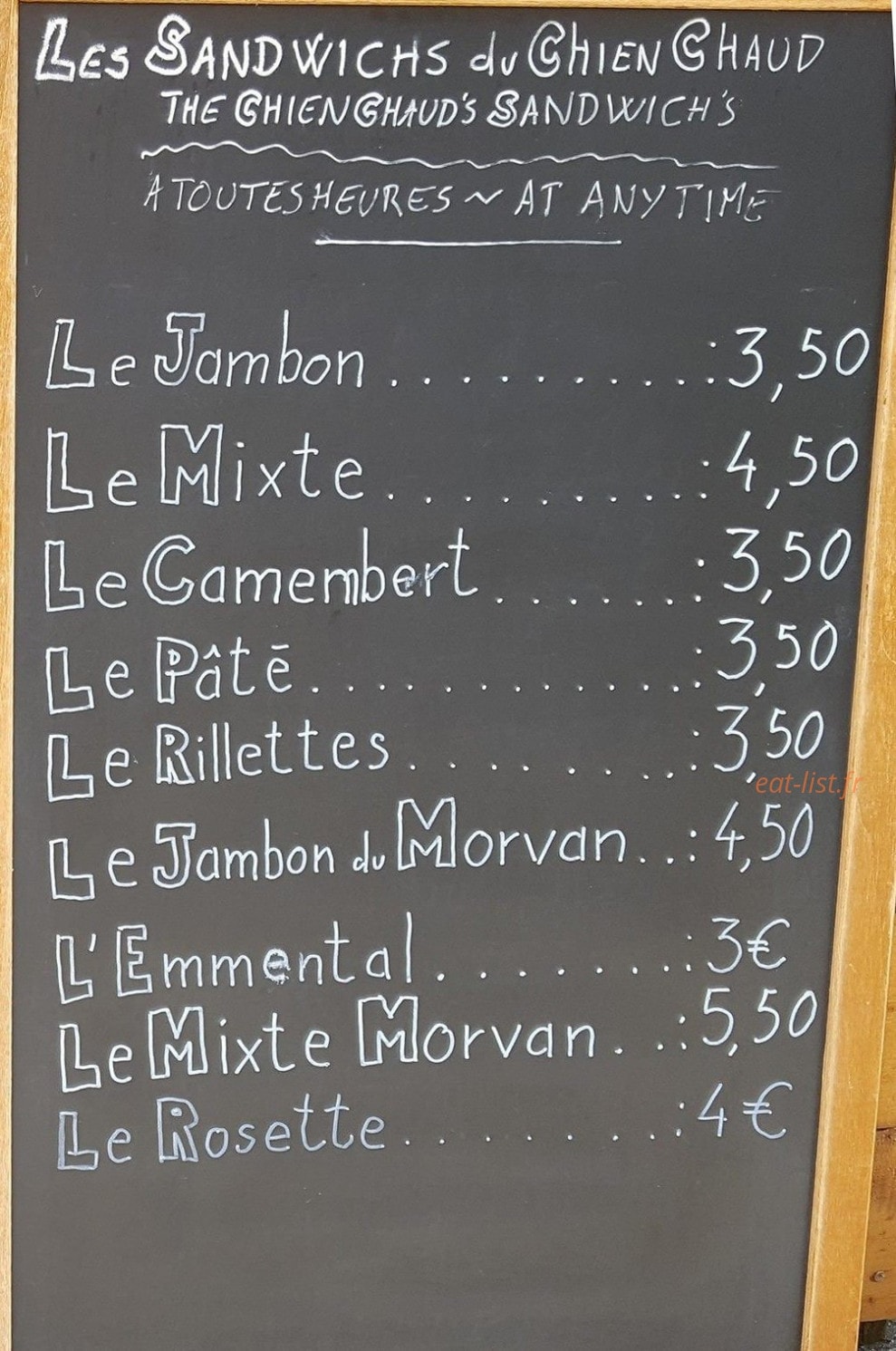 Le Chien Chaud — carte page 2