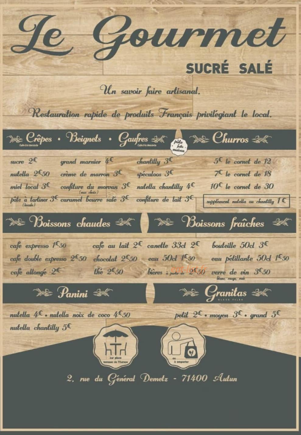 Le Gourmet sucré salé — carte page 1