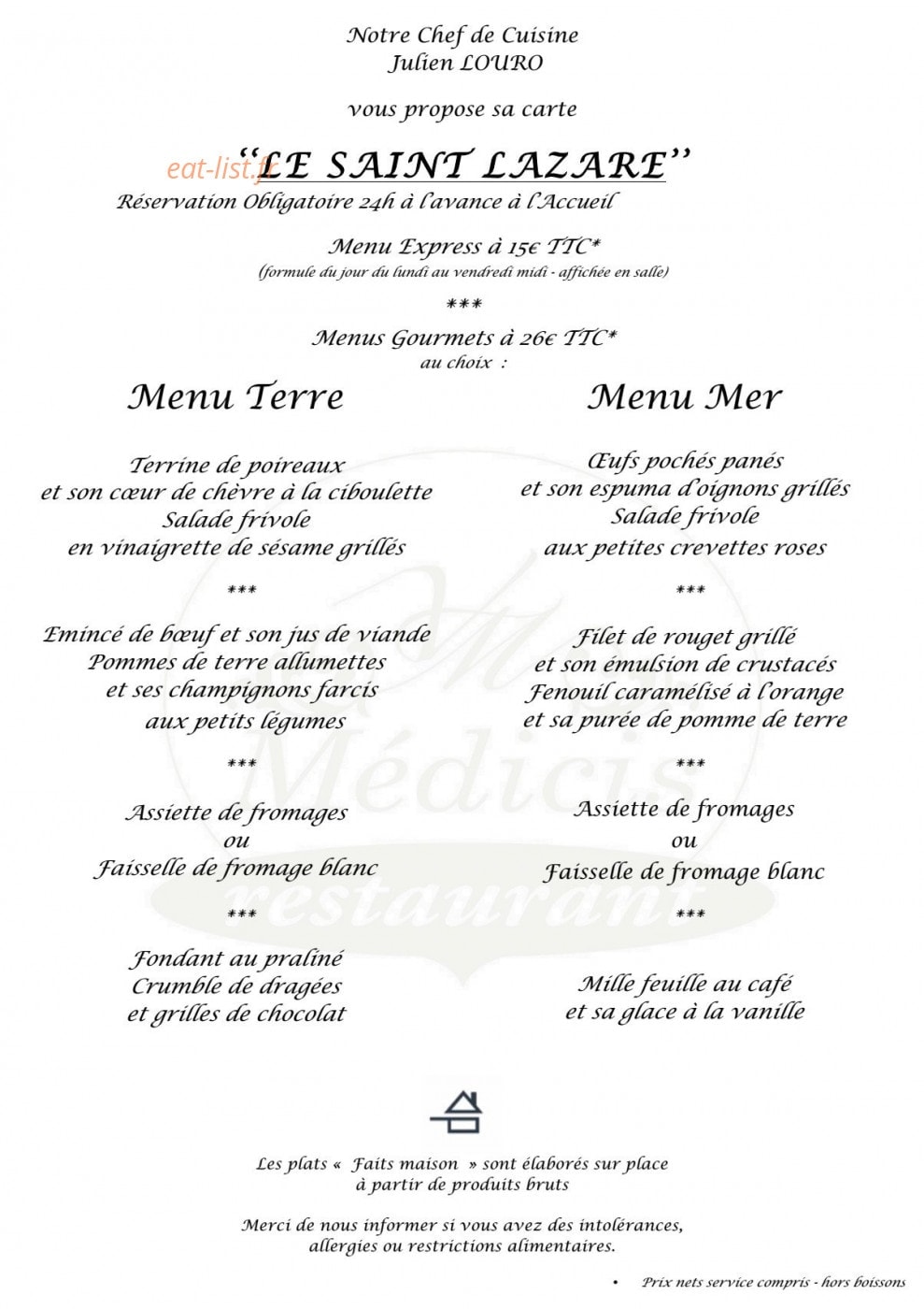 Le Saint Lazare — carte page 1