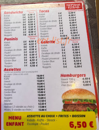 Nefisse Kebab — carte page 2