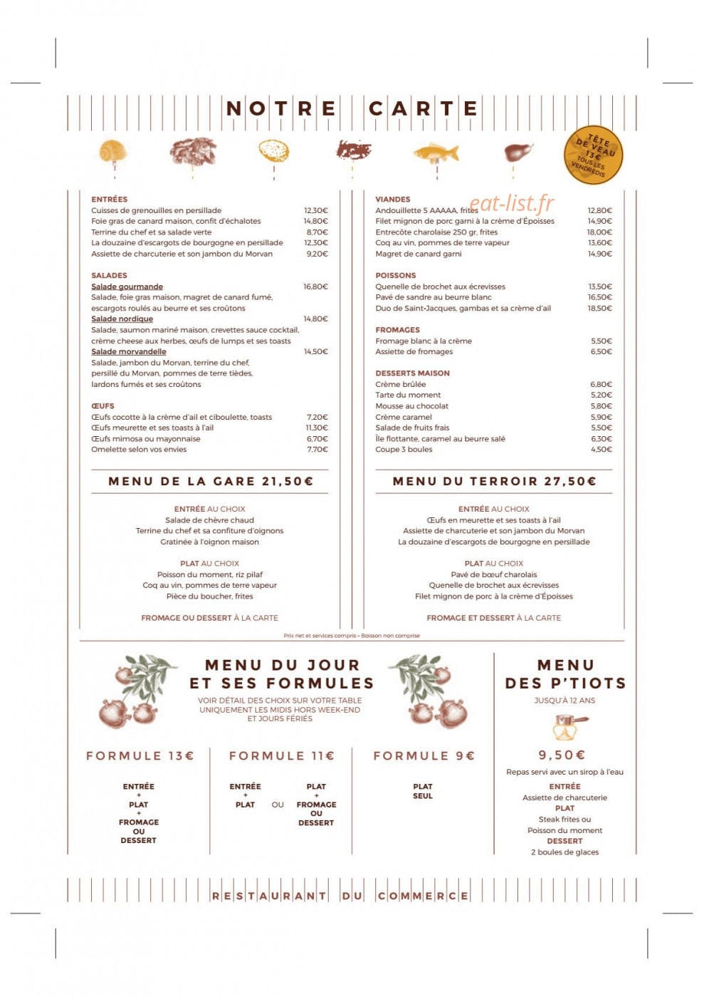 Restaurant du Commerce — carte page 2