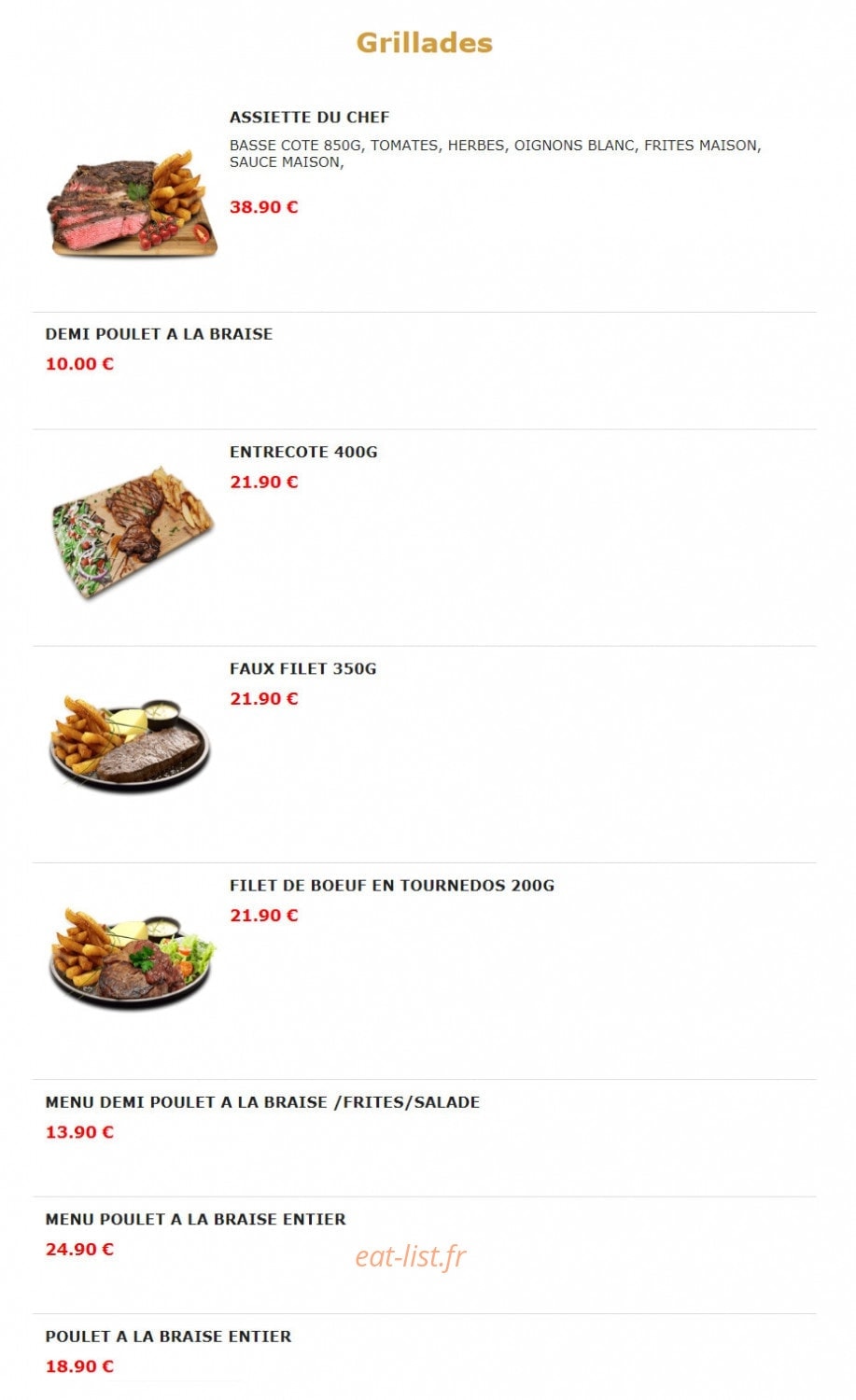 Saveurs et tradition — carte page 1