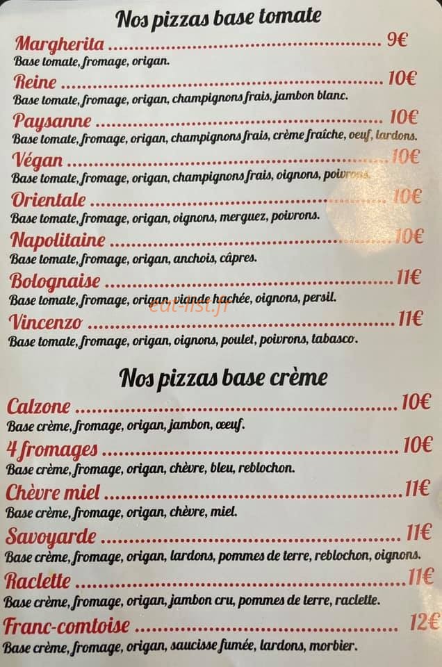 Napoli Pizza — carte page 3