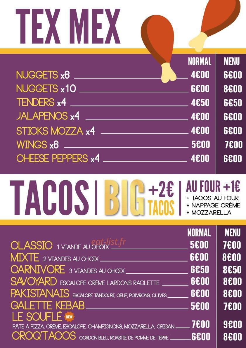 Tacos Deluxe — carte page 5