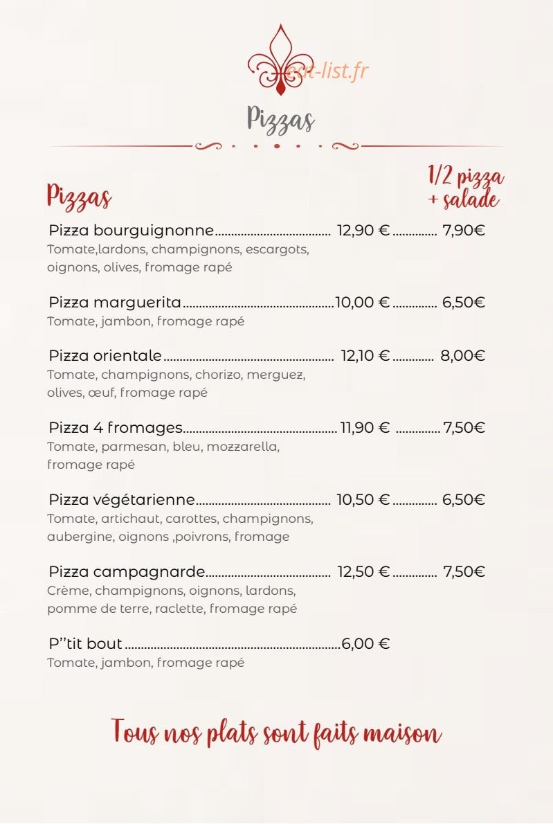 La Fleur de Lys — carte page 5