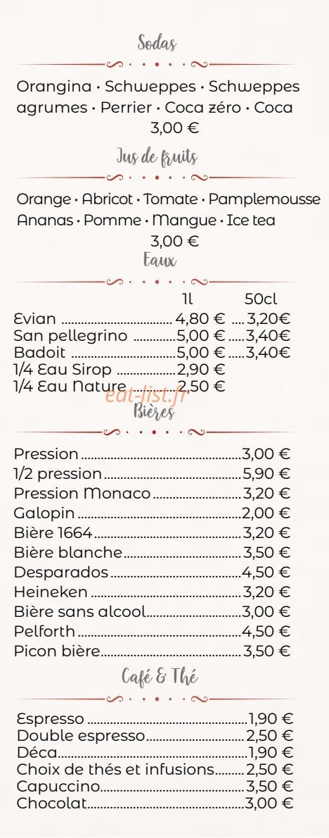 La Fleur de Lys — carte page 7