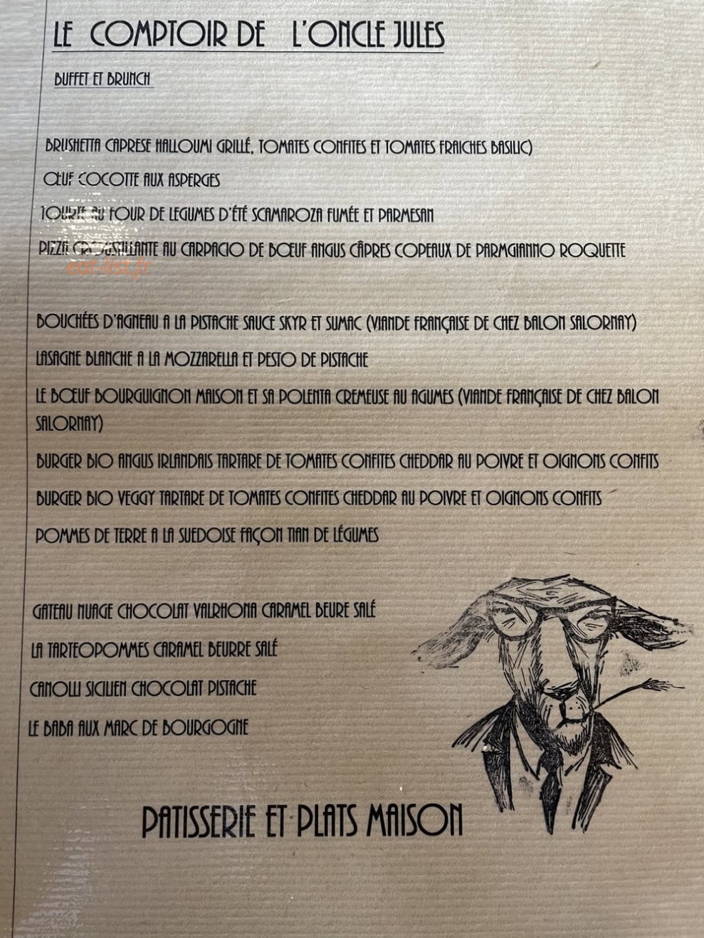 Le comptoir — carte page 2