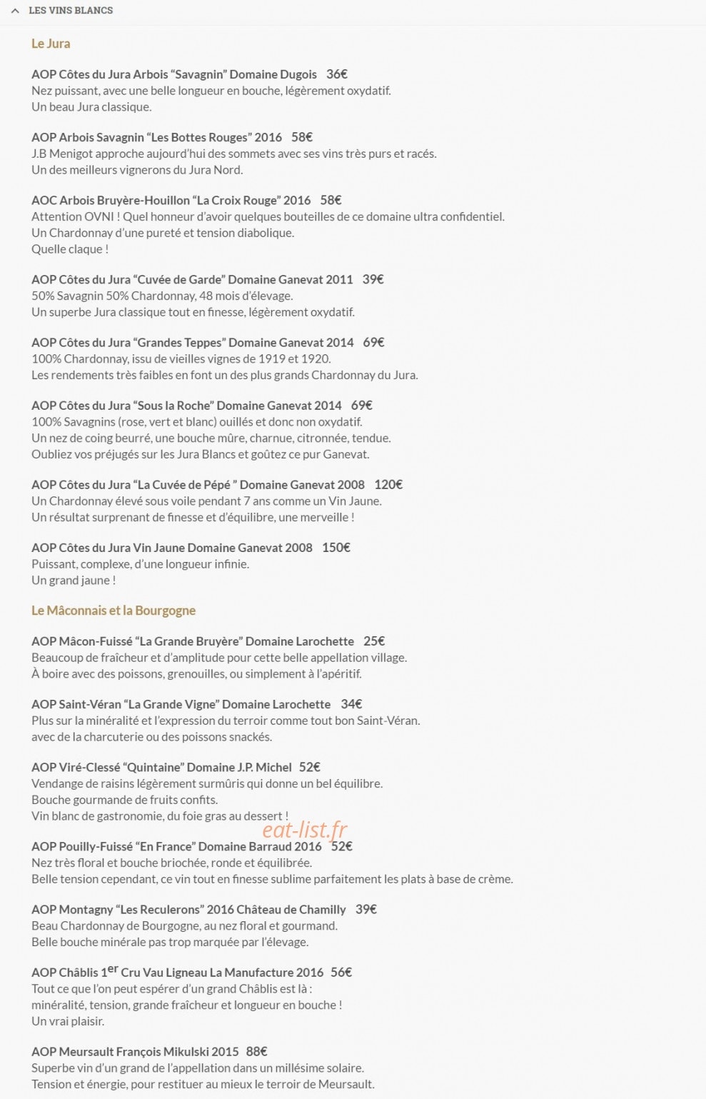 Le Bistrot Gourmand — carte page 6