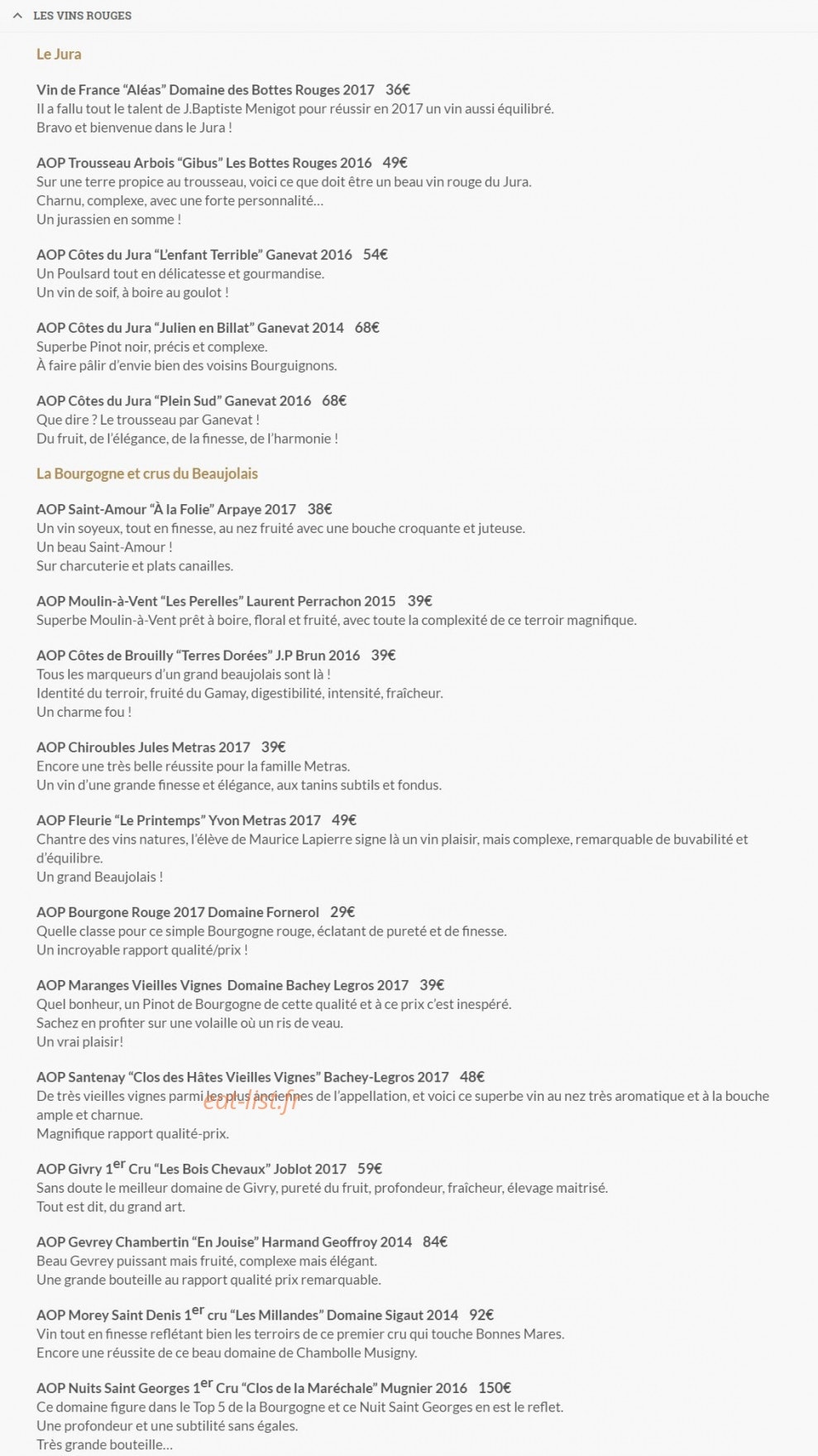 Le Bistrot Gourmand — carte page 4