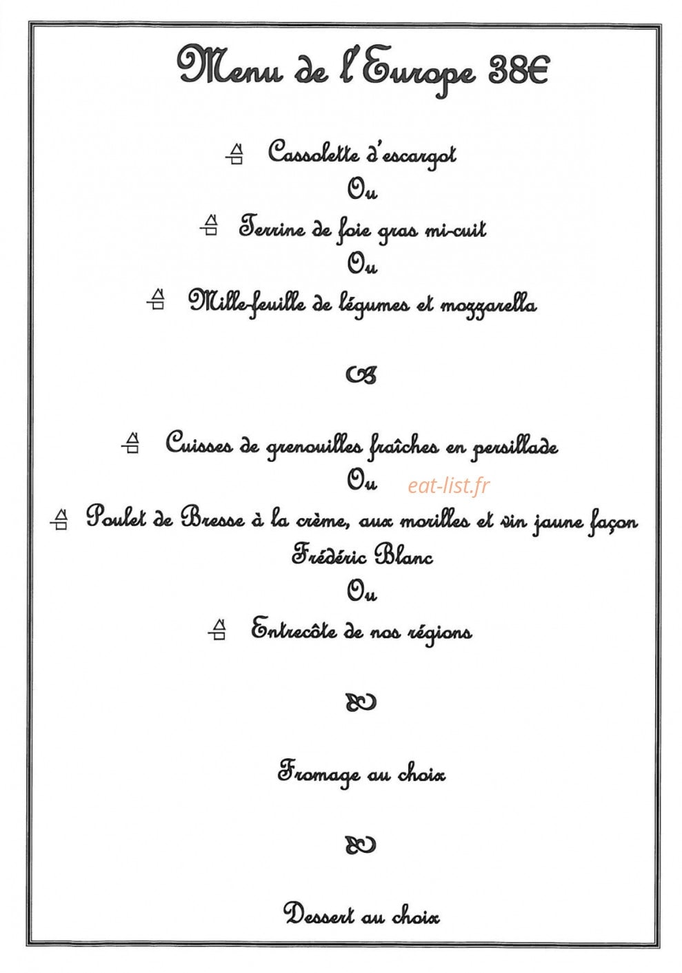 Brasserie de l'Europe — carte page 3