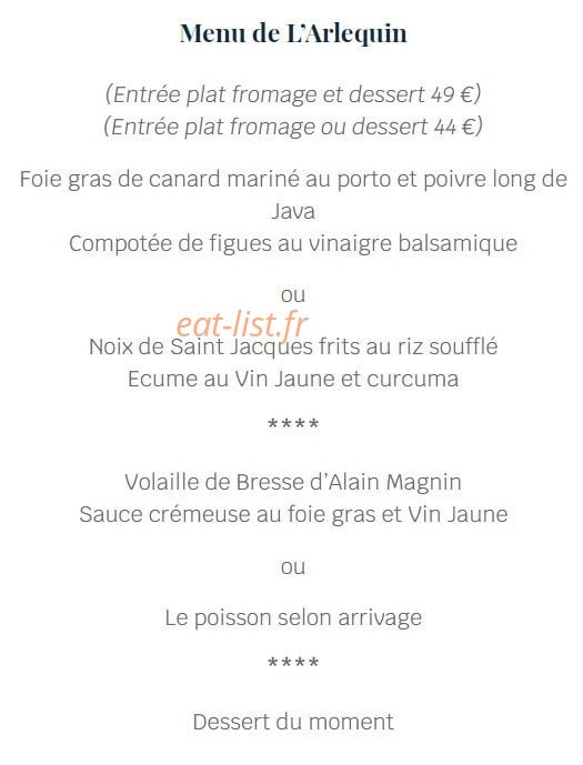 L'Arlequin — carte page 1