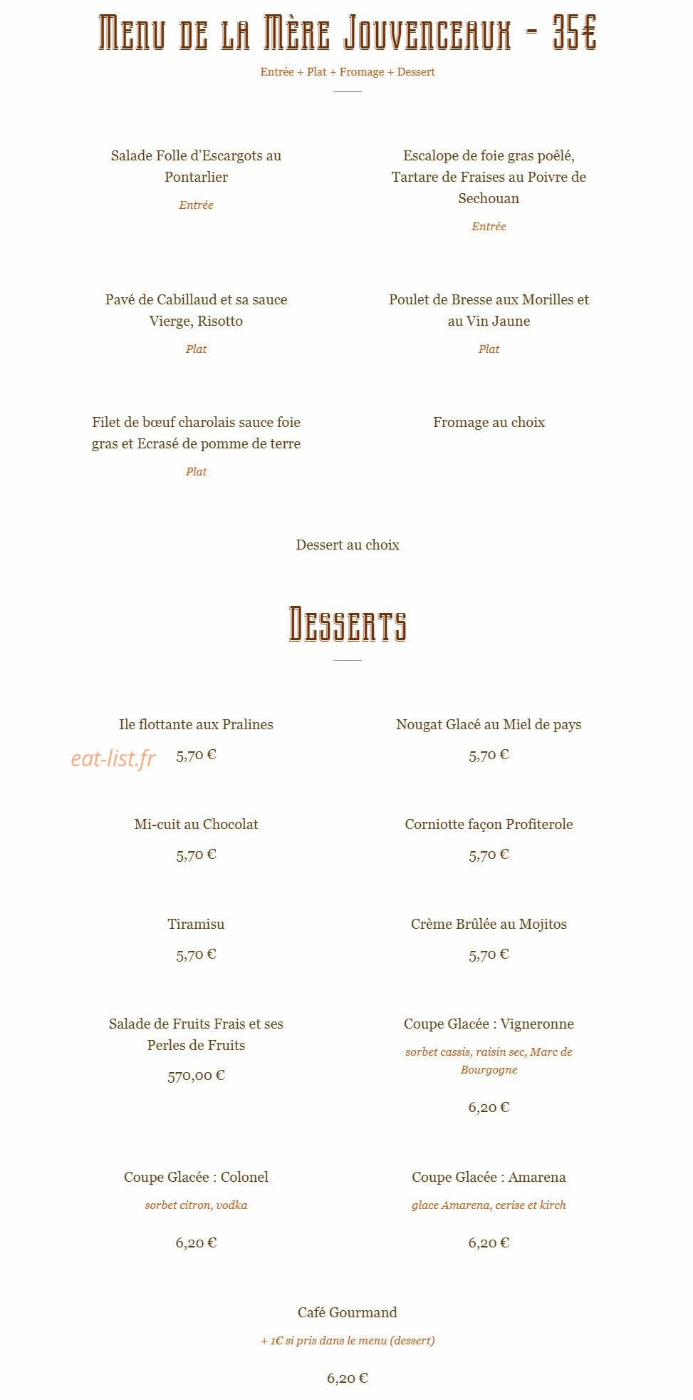 La Mère Jouvenceaux — carte page 2