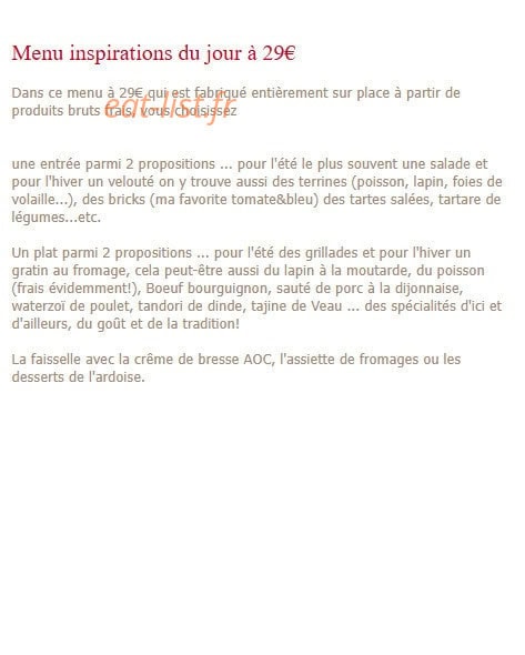 La Poularde — carte page 1