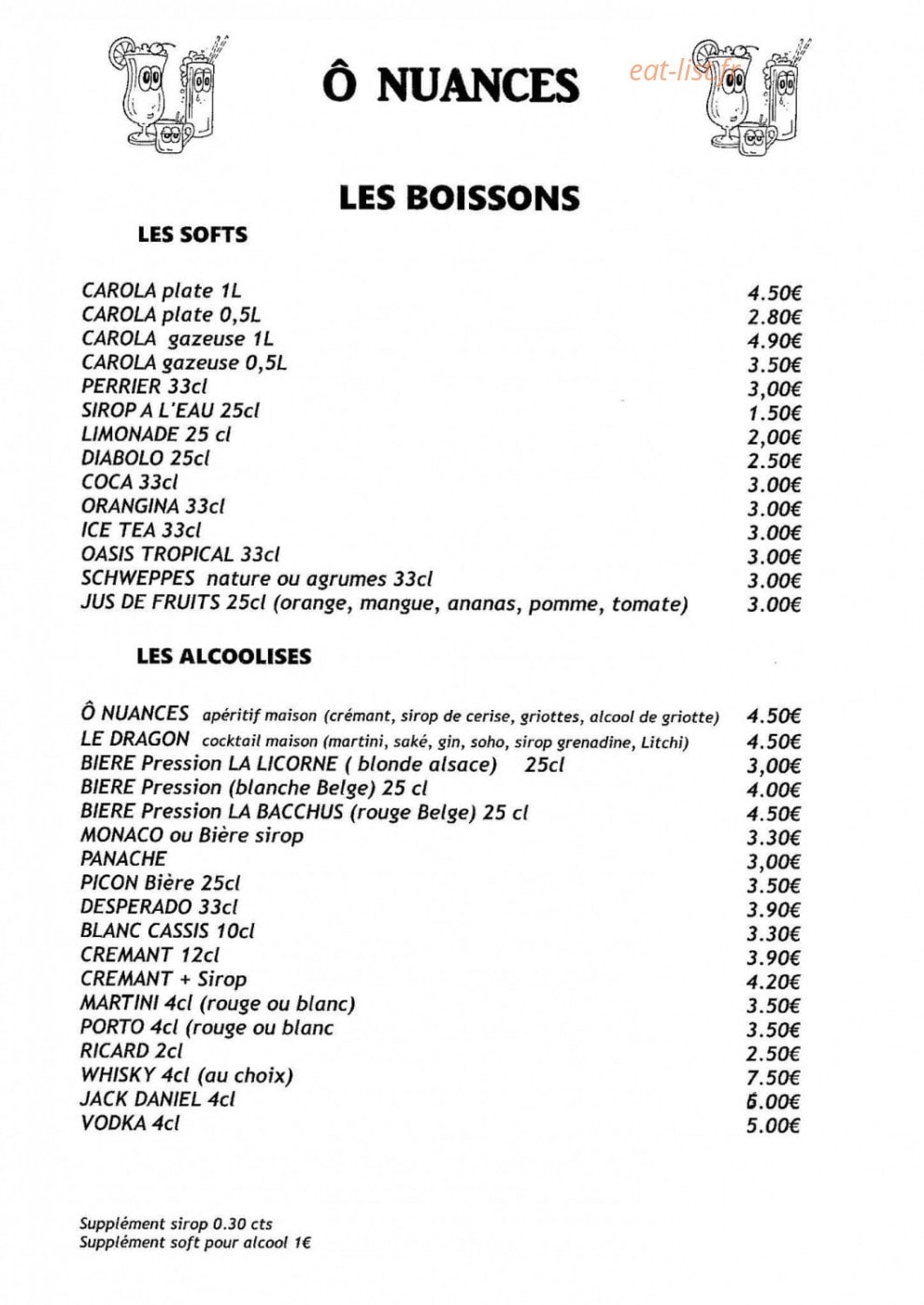 Ô Nuances — carte page 7