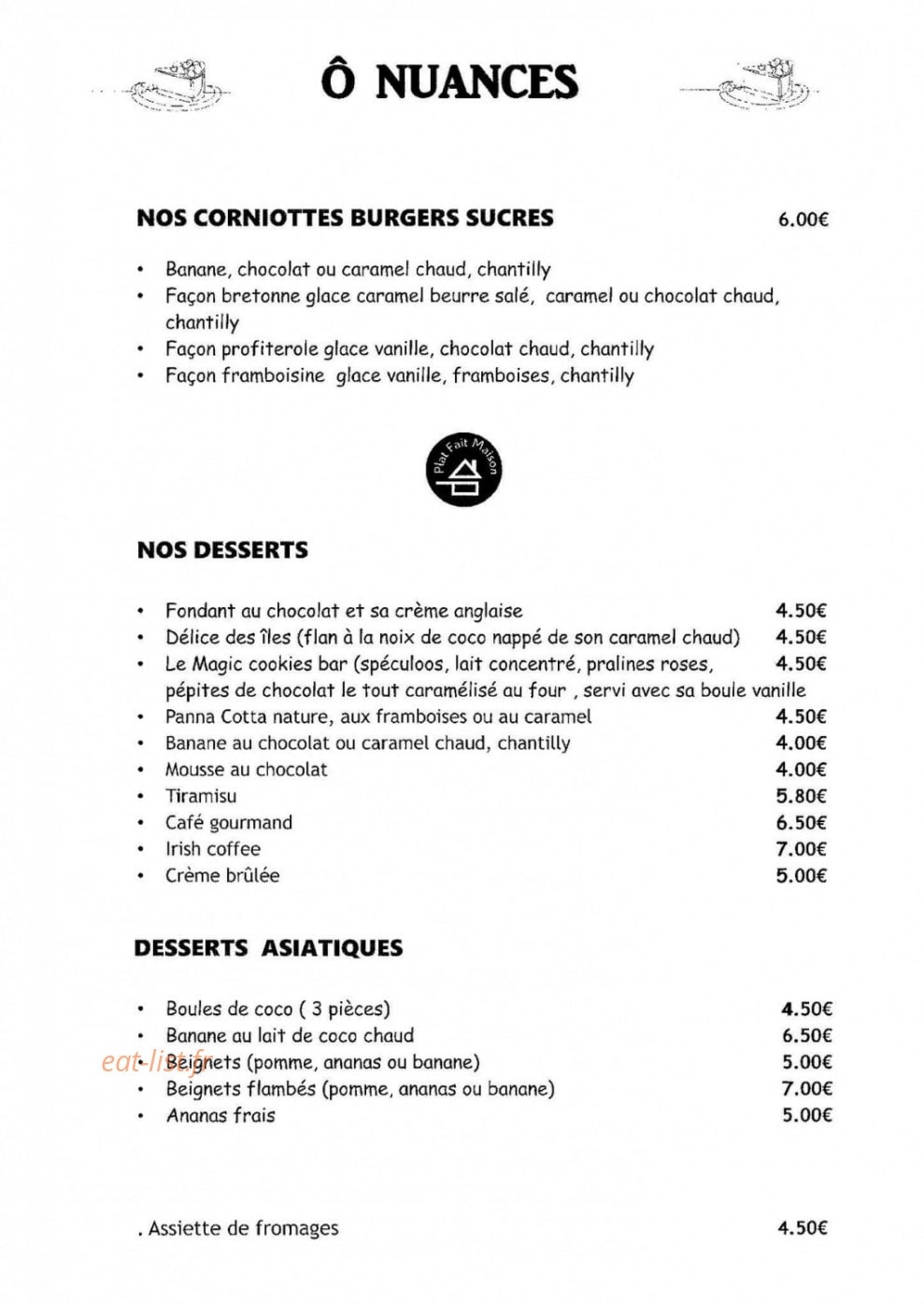 Ô Nuances — carte page 6
