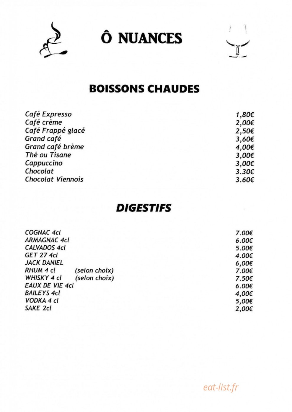 Ô Nuances — carte page 8