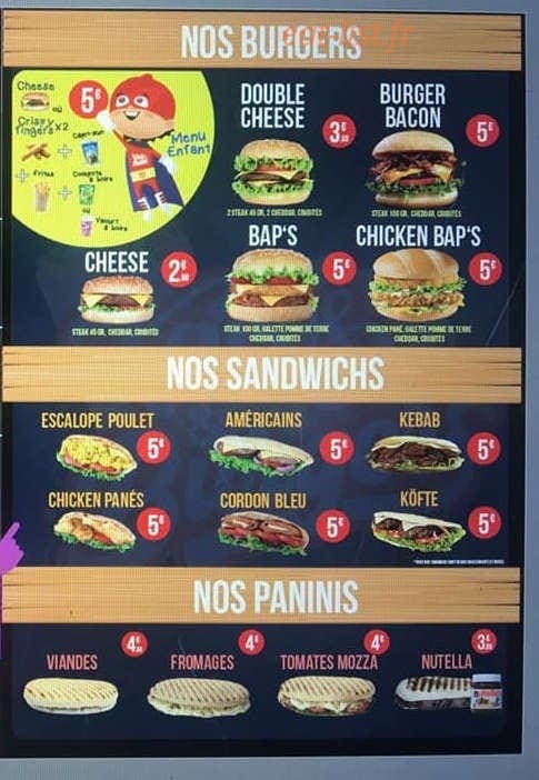 Tacos & Burgers — carte page 3