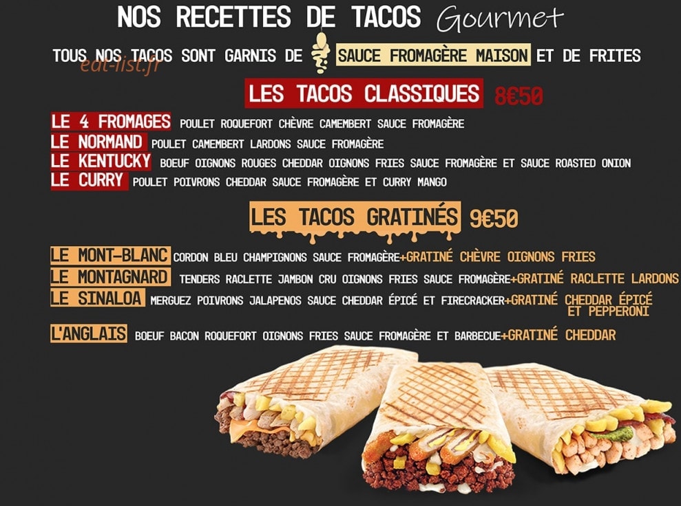 Tacos Gourmet — carte page 2