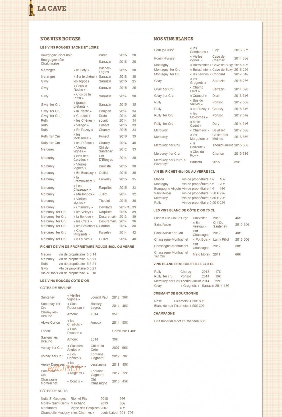 Le Petit Blanc — carte page 3