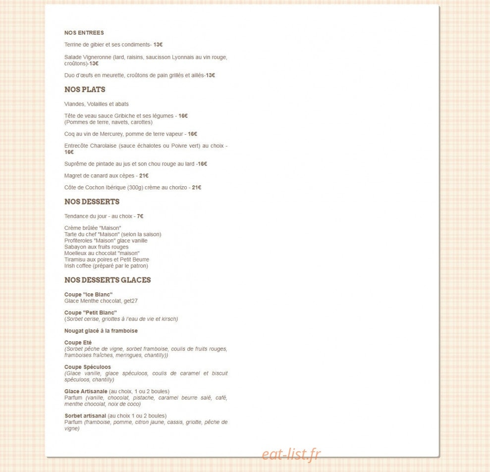 Le Petit Blanc — carte page 2
