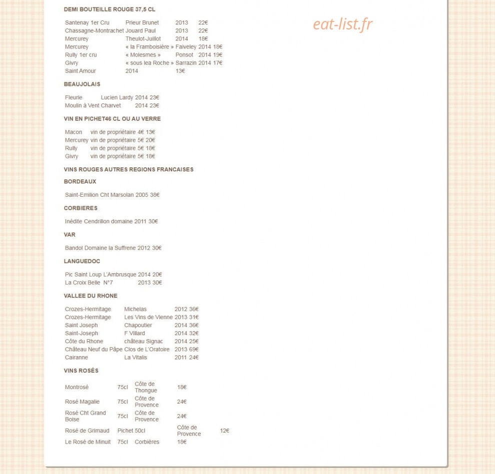 Le Petit Blanc — carte page 4