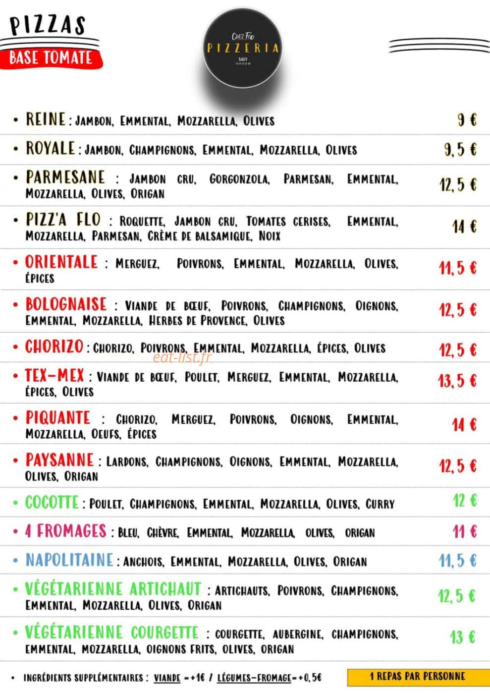 Chez Flo — carte page 1