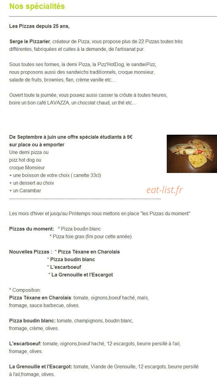 L'Atelier de la pizza — carte page 5