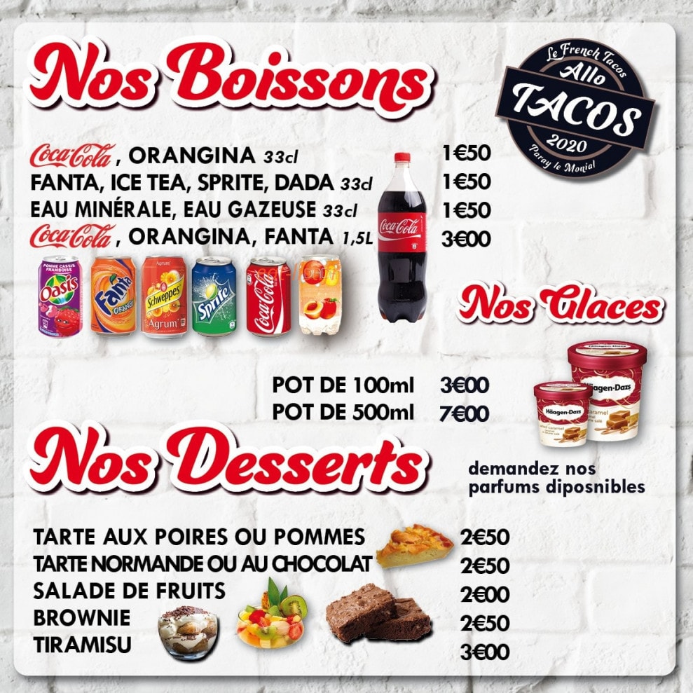 Allo Tacos — carte page 4