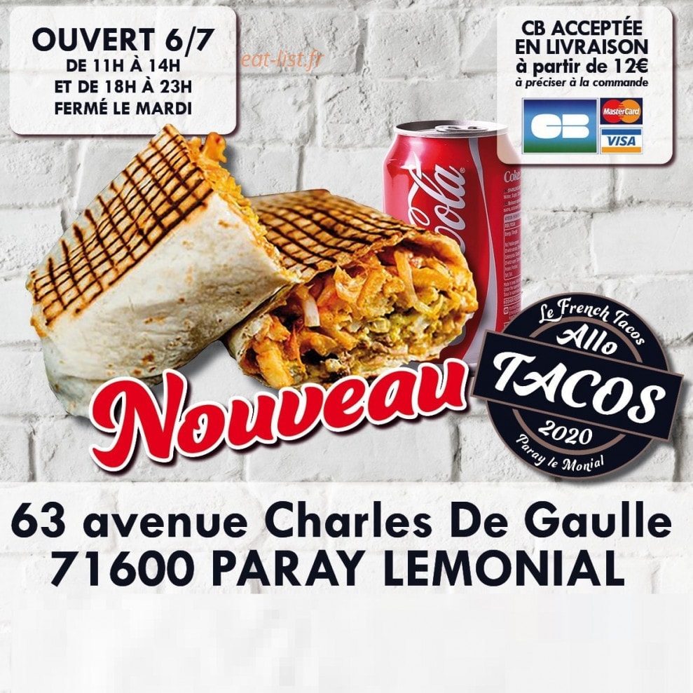 Allo Tacos — carte page 1