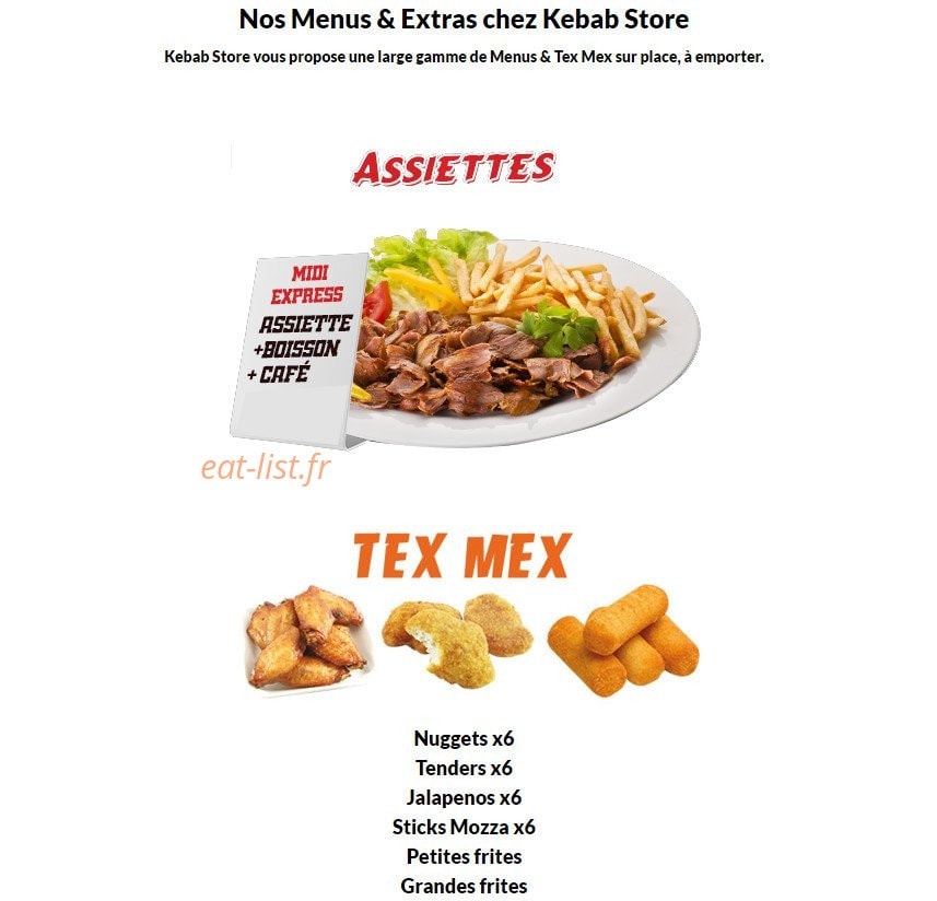Kebab Store — carte page 2