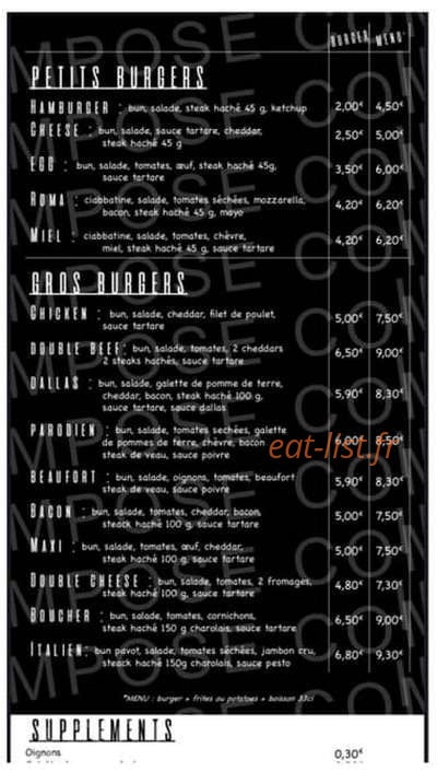 Quebec Burger — carte page 3