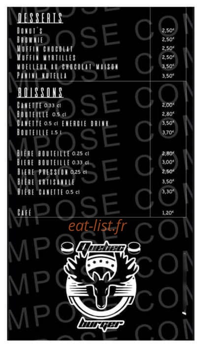 Quebec Burger — carte page 4
