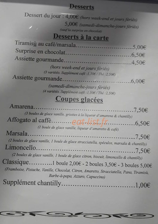 Trattoria Paola — carte page 2