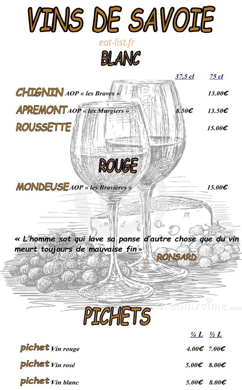 La Chaumière — carte page 8