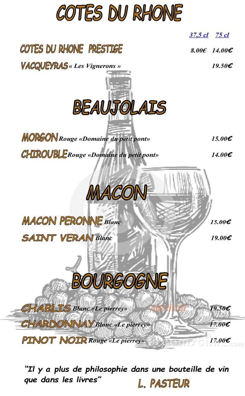 La Chaumière — carte page 9
