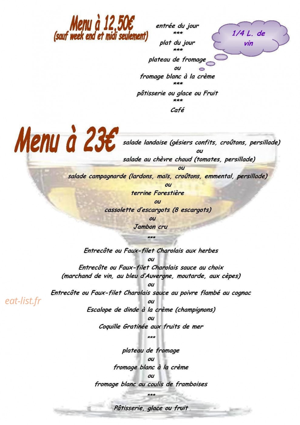 La Chaumière — carte page 2