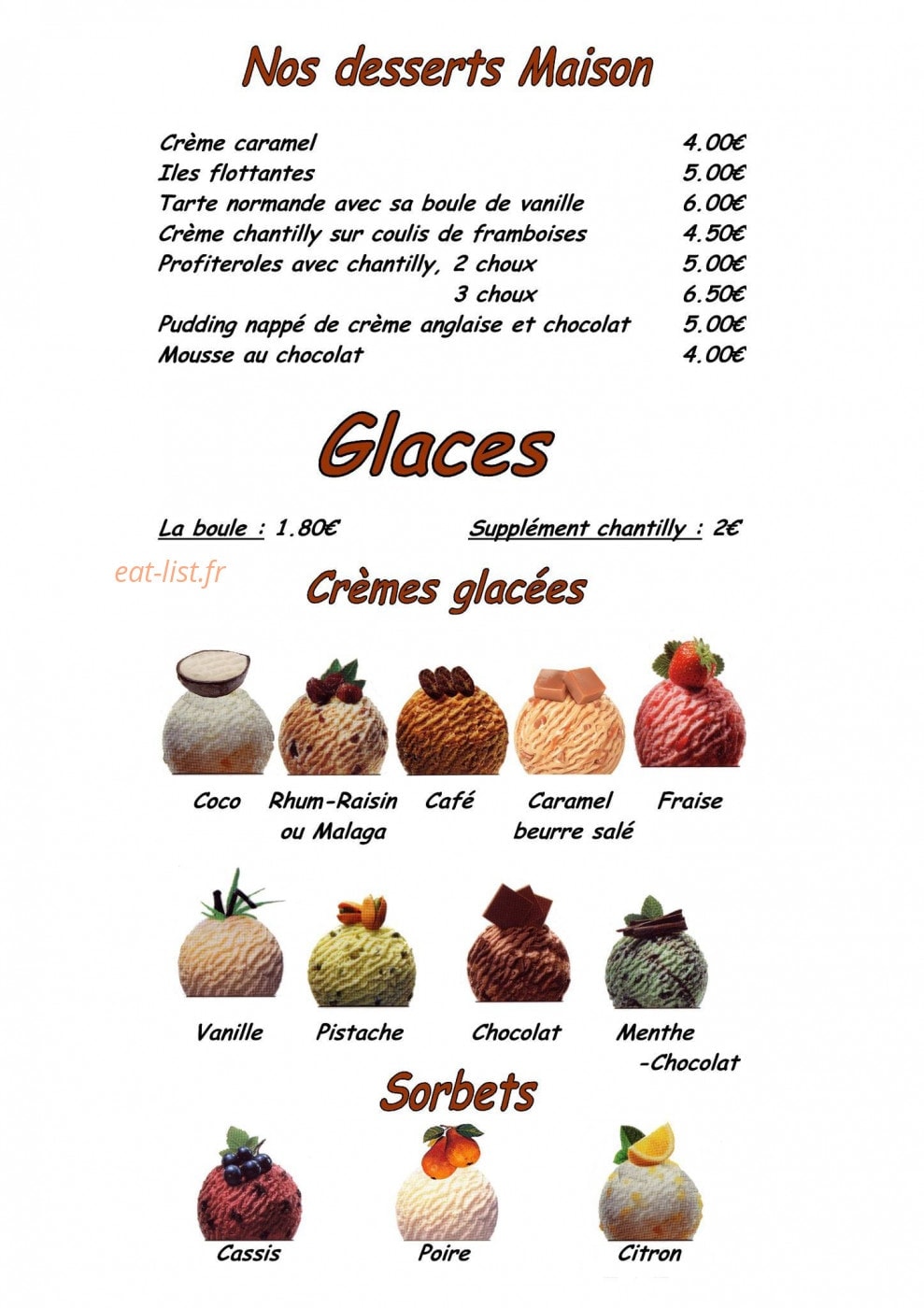 La Chaumière — carte page 5