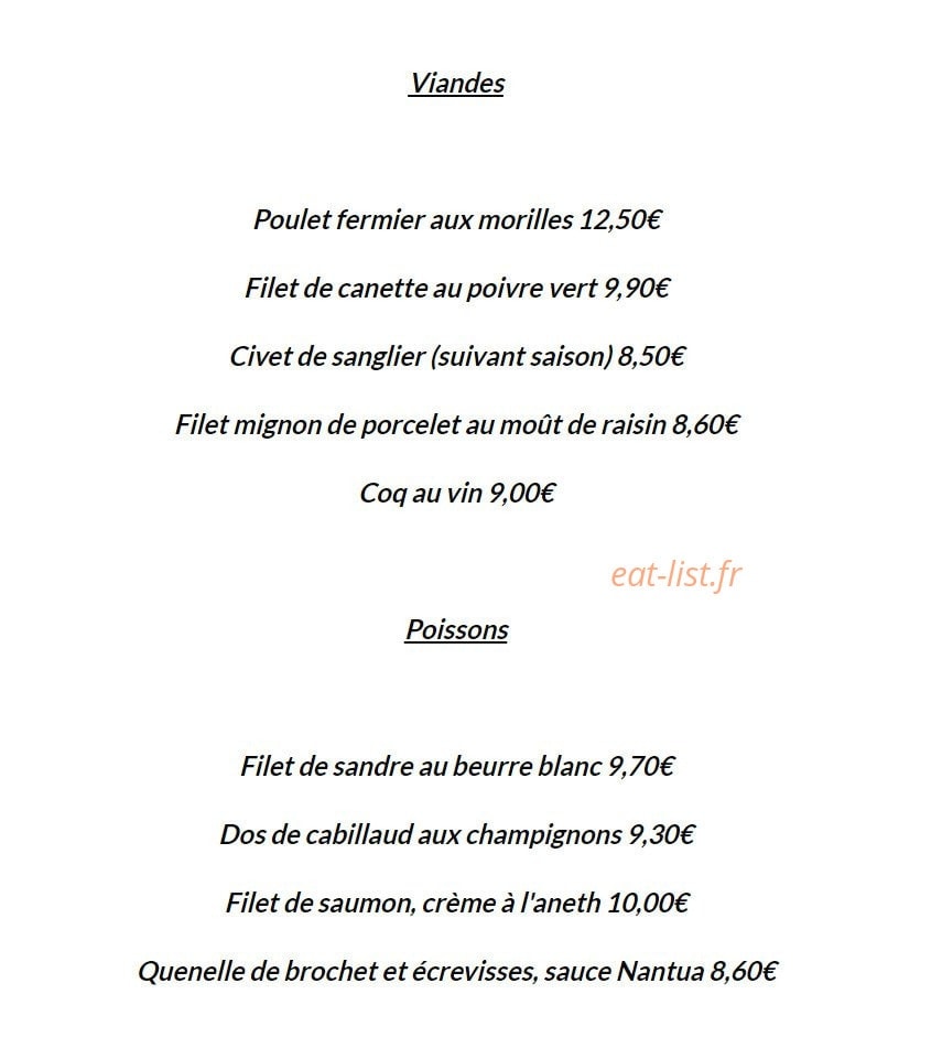 Au Puits Enchanté — carte page 5