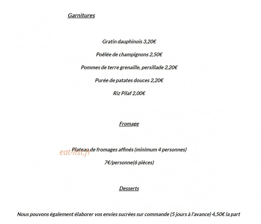Au Puits Enchanté — carte page 6
