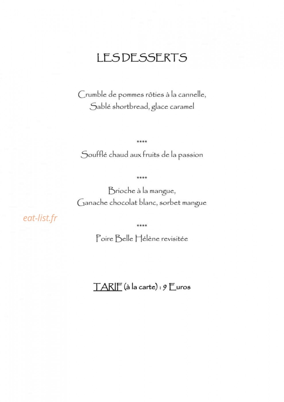 Auberge Larochette — carte page 6