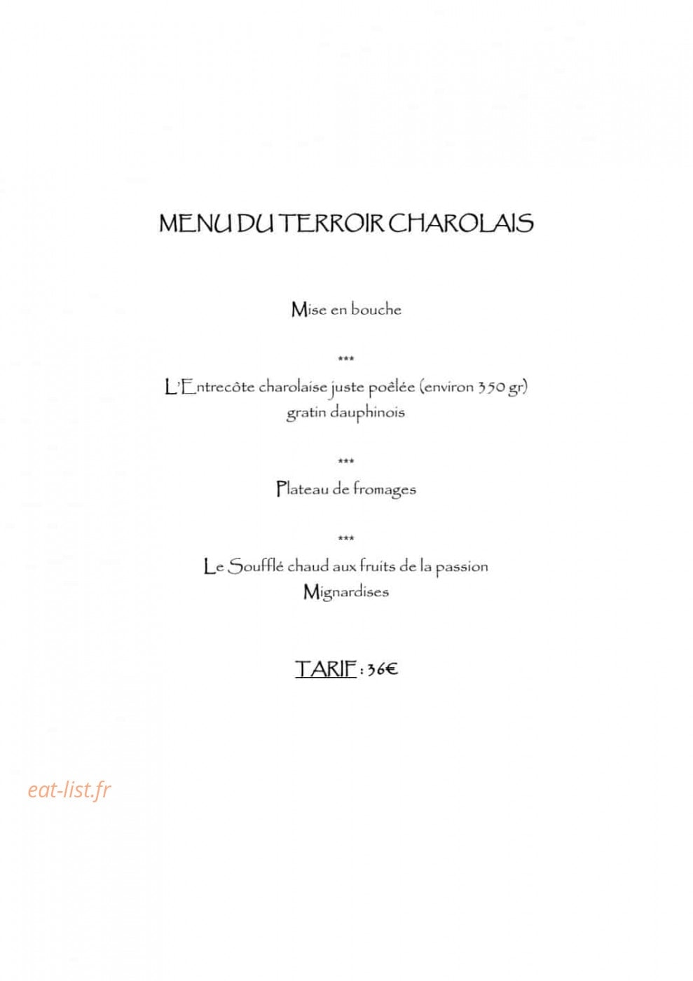 Auberge Larochette — carte page 3