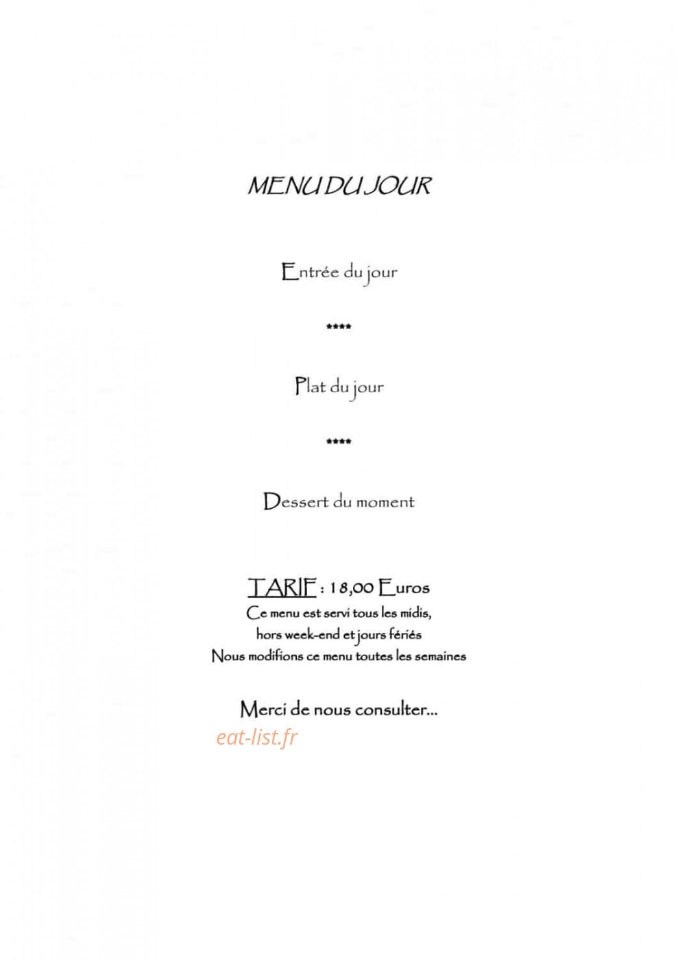 Auberge Larochette — carte page 4