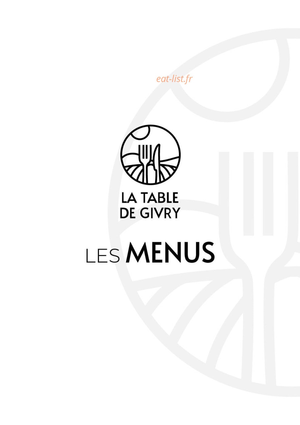 La Table De Givry — carte page 1