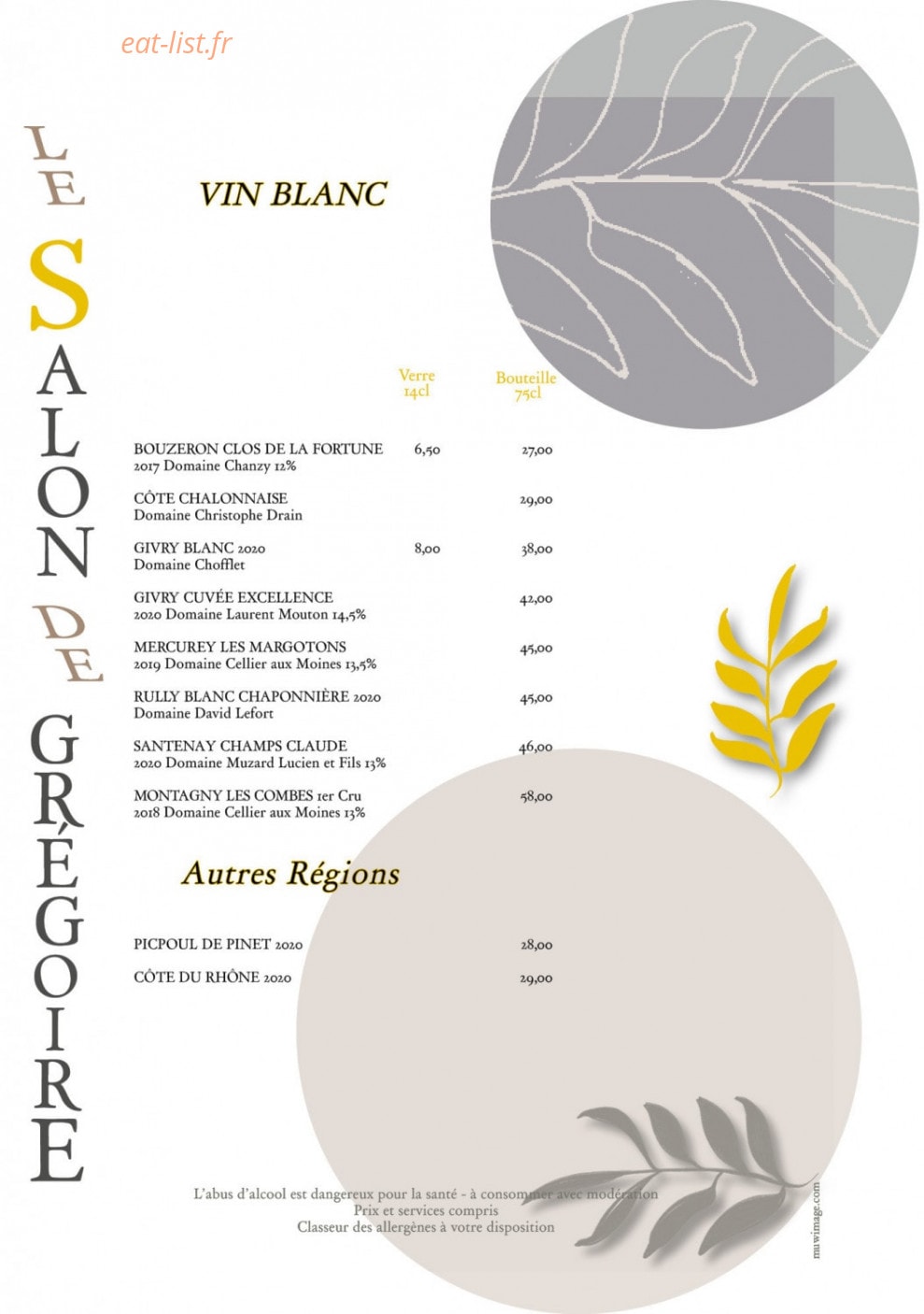 Le Salon de Grégoire — carte page 8