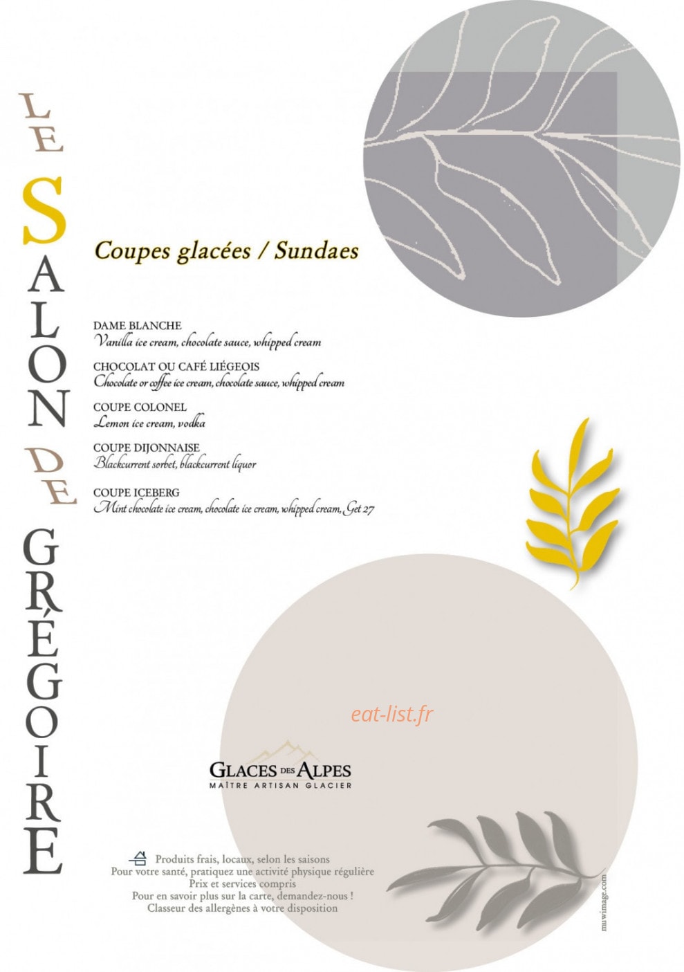 Le Salon de Grégoire — carte page 2