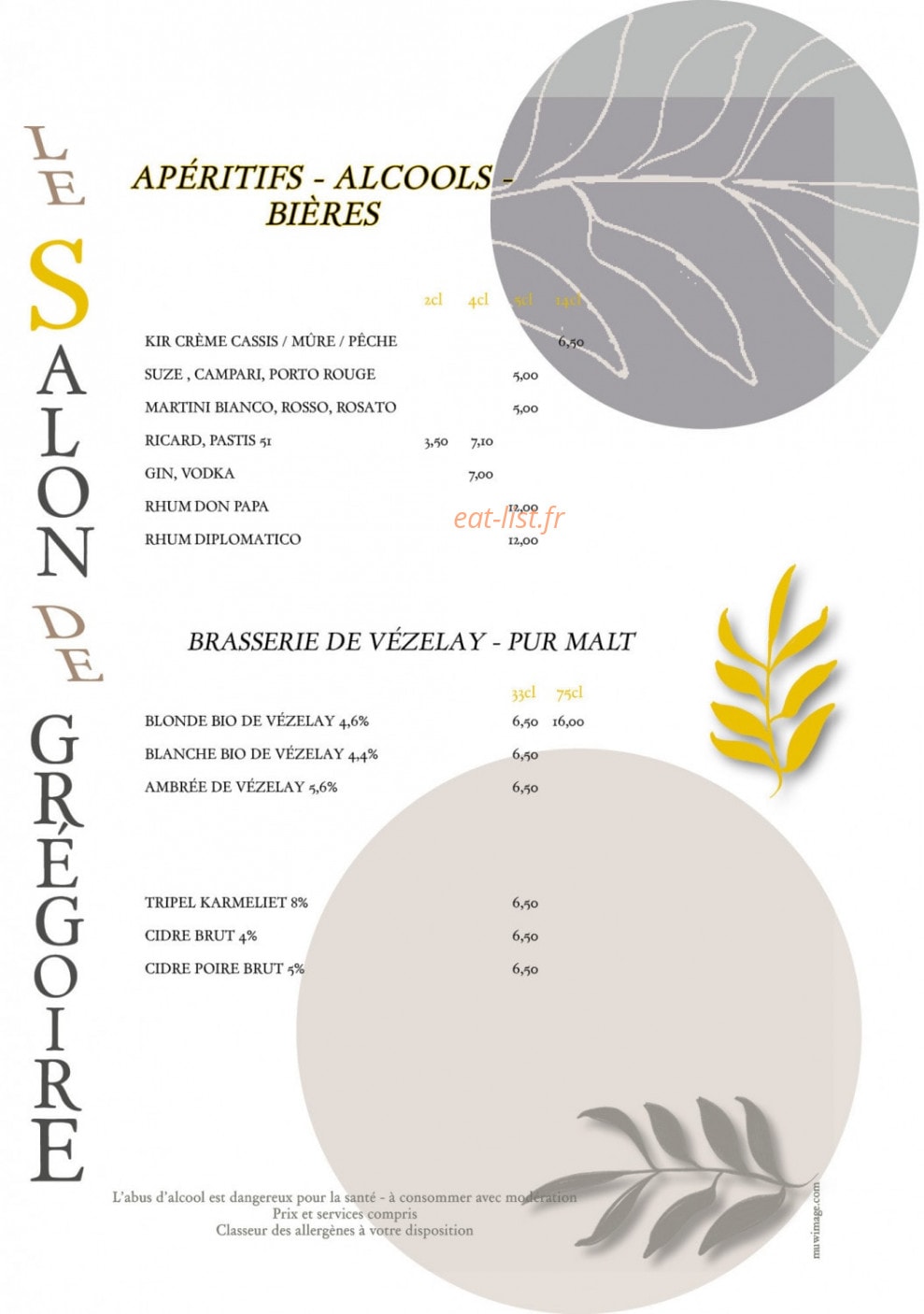 Le Salon de Grégoire — carte page 4