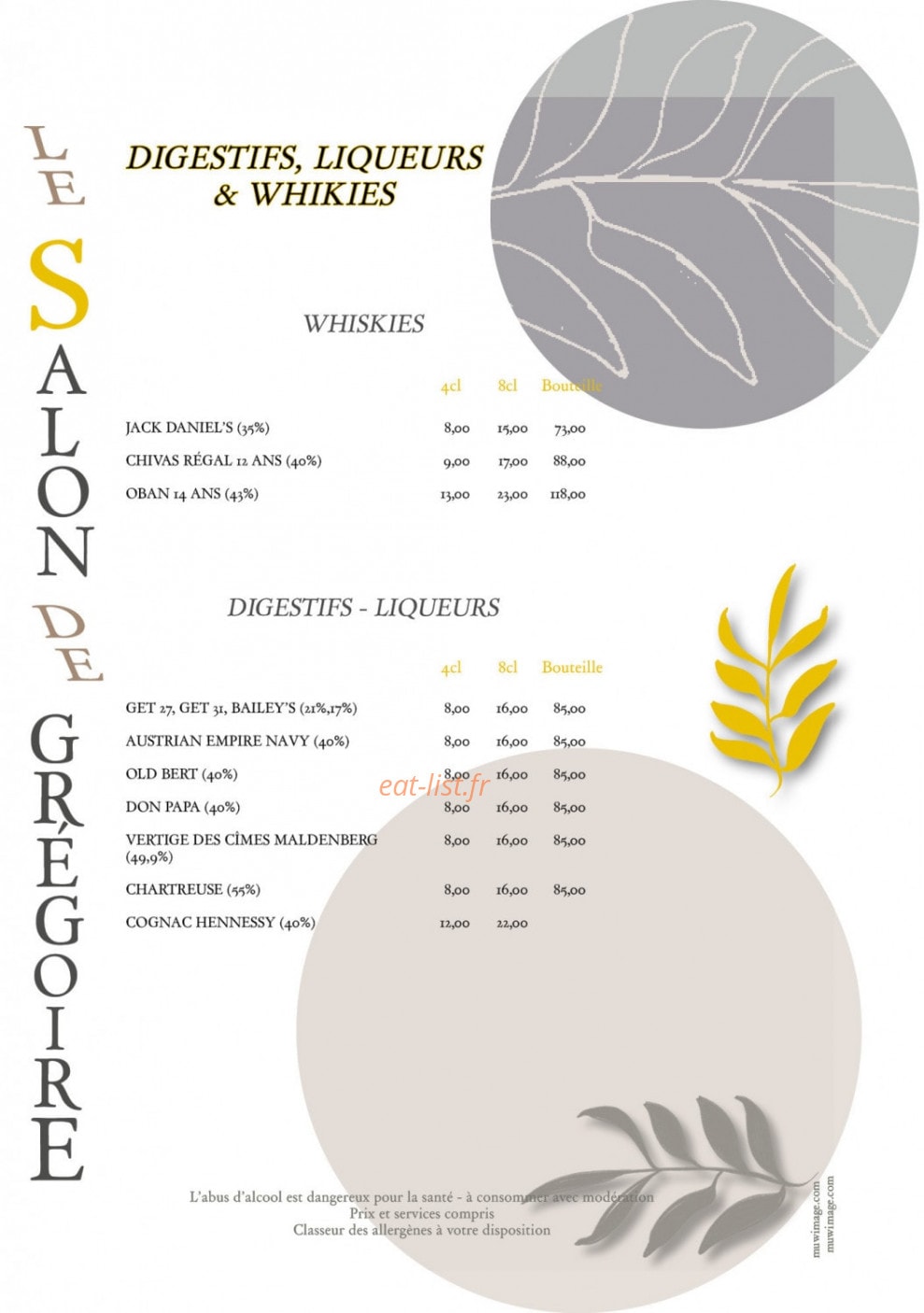 Le Salon de Grégoire — carte page 6